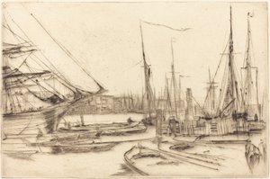 En skitse fra Billingsgate, 1878. af James Abbott McNeill Whistler