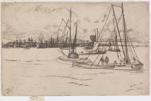 Amsterdam, fra Tolhuis, 1863. af James Abbott McNeill Whistler