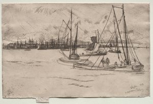 Amsterdam fra Tolhuis, 1863. af James Abbott McNeill Whistler