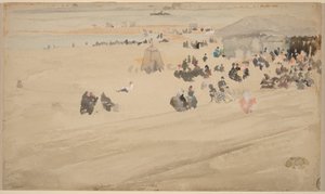 Strandscene, sandsynligvis 1885 (akvarel) af James Abbott McNeill Whistler
