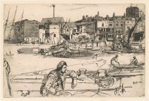 Black Lion Wharf, 1859. af James Abbott McNeill Whistler