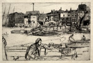 Black Lion Wharf, 1859. af James Abbott McNeill Whistler