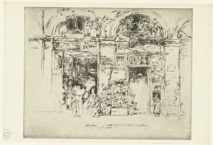 Blomsterbutik Solsikker, Rue des Beaux-Arts af James Abbott McNeill Whistler