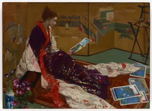 Caprice i lilla og guld: Det gyldne lærred af James Abbott McNeill Whistler