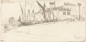 Chelsea Wharf, 1863. af James Abbott McNeill Whistler