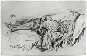Child on a Couch, 1800-tallet 1904. af James Abbott McNeill Whistler