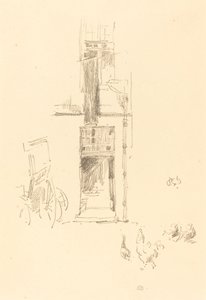 Haner og høns, Hôtel Colbert, 1891. af James Abbott McNeill Whistler