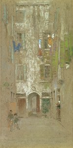 Corte del Paradiso, 1880 (kridt og pastel på gråt papir) af James Abbott McNeill Whistler