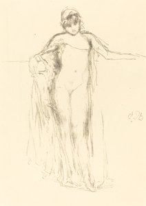 Draperet model, stående, 1893. af James Abbott McNeill Whistler