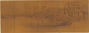 Ætseplade: Thames Warehouses, 1859. af James Abbott McNeill Whistler