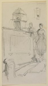 Figurer ved en fontæne, 1858. af James Abbott McNeill Whistler