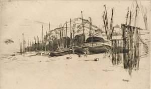 Fiskerbåde, Hastings, 1877. af James Abbott McNeill Whistler