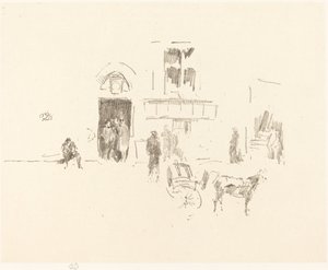 Gaiety Stage Door, 18791887. af James Abbott McNeill Whistler