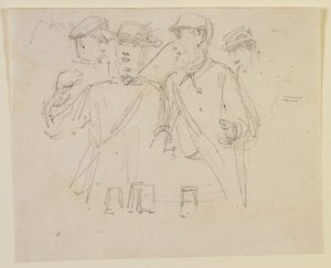 Gruppe på fire mænd, 1858. af James Abbott McNeill Whistler
