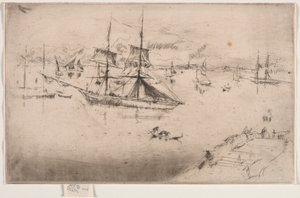 Lagune: middag, 1886. af James Abbott McNeill Whistler