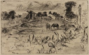 Landskab med heste, 1859. af James Abbott McNeill Whistler