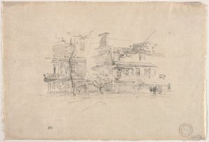 Lindsay Row, Chelsea, 1888. af James Abbott McNeill Whistler