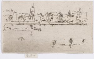 Little Chelsea Memorial, 1887. af James Abbott McNeill Whistler