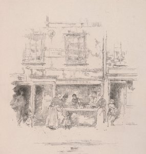 Maunders Fish Shop, Chelsea, 1890. af James Abbott McNeill Whistler