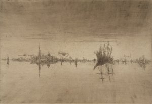 Nocturne, 1879-80 (ætsning og tørnål) af James Abbott McNeill Whistler
