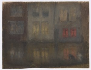 Nocturne: Sort og rød-bagkanal, Holland af James Abbott McNeill Whistler