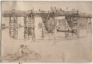 Old Putney Bridge, 1879. af James Abbott McNeill Whistler