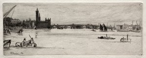 Old Westminster Bridge, 1871. af James Abbott McNeill Whistler