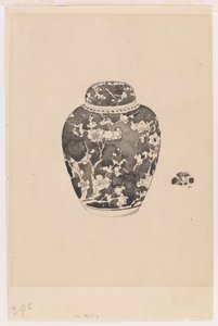 Oviform ingefærkrukke med klokkeformet låg, 1878. af James Abbott McNeill Whistler