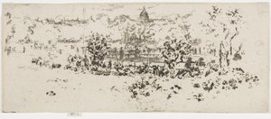 Pantheon, Luxembourg Gardens, ca. 1892-93 (radering på papir) af James Abbott McNeill Whistler