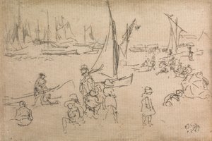 Portsmouth Children, fra et sæt på tolv raderinger med titlen The Naval Review, 1887 af James Abbott McNeill Whistler