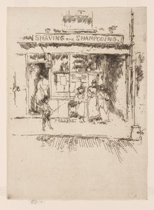Shaving and Shampooing, ca. 1886-88 (radering; blæk på papir) af James Abbott McNeill Whistler