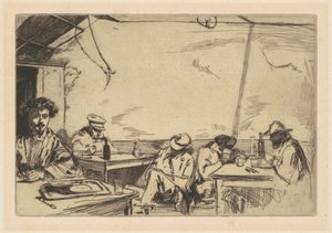 Three Penny Suppe, 1859. af James Abbott McNeill Whistler