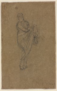 Stående kvinde holder sin kjole op, ca. 1872. af James Abbott McNeill Whistler