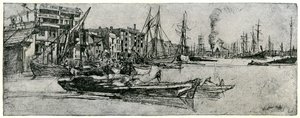 Thames Warehouse, 1800-tallet 1904. af James Abbott McNeill Whistler