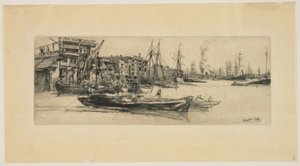 Pakhuse ved Themsen af James Abbott McNeill Whistler