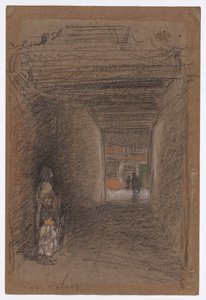 The Beggars--Winter, slutningen af 1879 eller begyndelsen af 1880 (kridt og pastel på brunt papir) af James Abbott McNeill Whistler