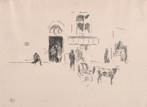 The Gaiety Stage Door, 1879. af James Abbott McNeill Whistler