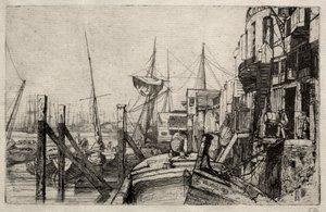 The Limehouse, 1871. af James Abbott McNeill Whistler