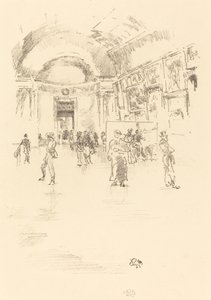 The Long Gallery, Louvre, 1894. af James Abbott McNeill Whistler
