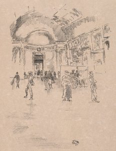 The Long Gallery, Louvre, 1894. af James Abbott McNeill Whistler