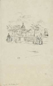 Pantheon, fra terrassen i Luxembourg-haven af James Abbott McNeill Whistler
