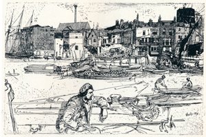 The Pool of London, 1859, 1904 af James Abbott McNeill Whistler