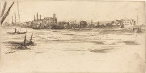 Den urolige Themsen, ca. 1875. af James Abbott McNeill Whistler