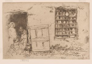 The Village Sweet Shop, ca. 1884-86 (radering; blæk på papir) af James Abbott McNeill Whistler