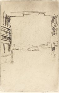 Under Old Battersea Bridge, 1879. af James Abbott McNeill Whistler