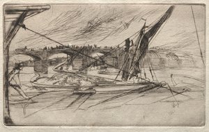 Vauxhall Bridge, 1861. af James Abbott McNeill Whistler