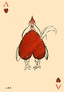 Den korpulente Chanticleer, fra hjertenes es, 1910. af James Affieck Shepherd