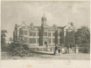 Ingestre Hall: lithograph, nd [c 1844] dani af James Astbury Hammersley