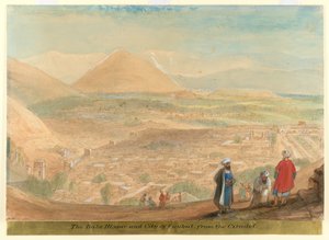 Bala Hissar og byen Kabul (Afghanistan) fra citadellet