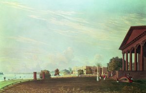 Barrackpore House, Calcutta, indgraveret af Robert Havell, pub. 1824 (gravering)